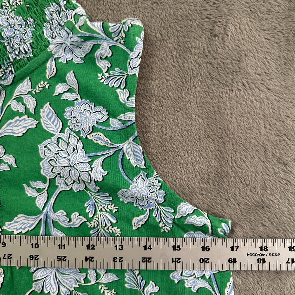 NWT J. Jill Sleeveless Top Tank Blouse XS Petite XSP Green Floral High Neck - Picture 6 of 7
